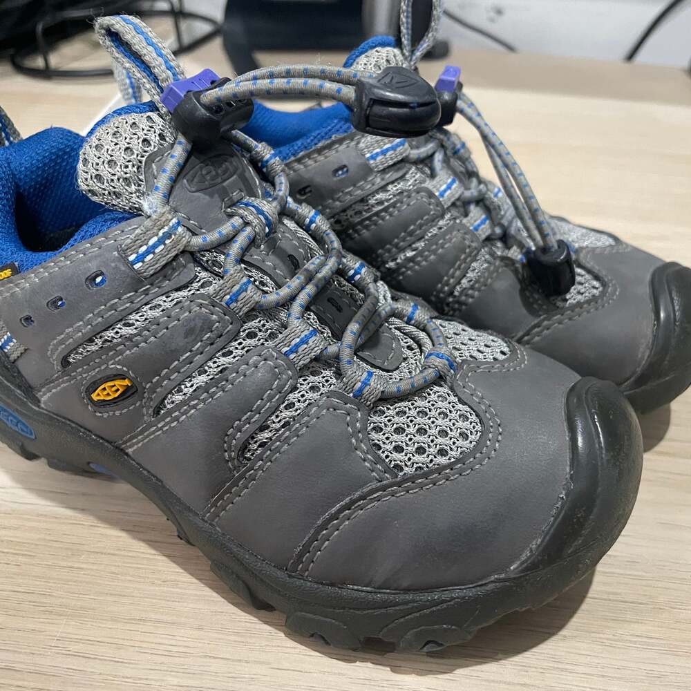 Keen Koven Waterproof Kids Hiking Shoes  Gray Blue  Size 9